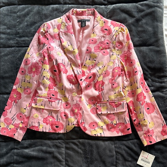 Apostrophe Jackets & Blazers - Apostrophe Pink Floral Blazer